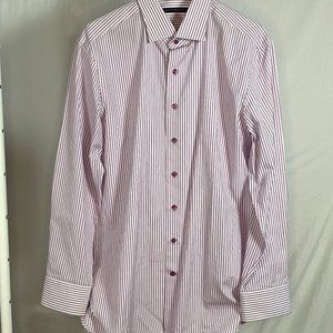 Hammer Made purple and white striped dress shirt